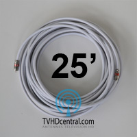 Câble coaxial 25' avec embouts