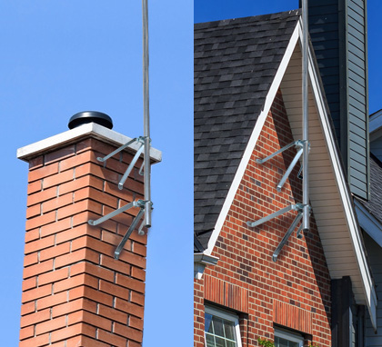 Type de montage d'antenne ou de parabole sur maison individuelle